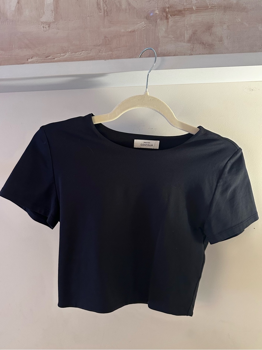 Aritzia Babaton Contour Women's Black Crop T-Shirt